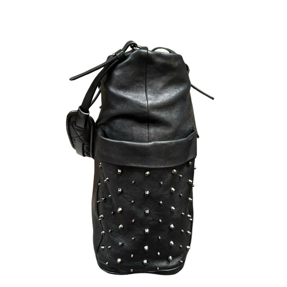 JIMMY CHOO Blare Studded Glossy Leather Black Tote Bag - Picture 5 of 15